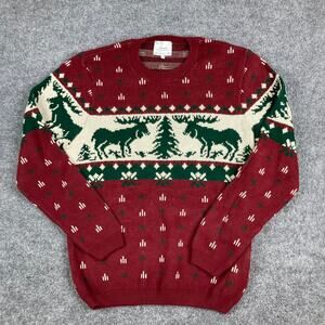 Topman Sweater Mens‎ XL Red Green Reindeer